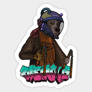 Crazy Dog with Space Helmet Sticker